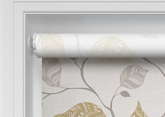 Tribal Leaves, Tumeric Yellow - Twist&Fit Roller Blind - Image 10